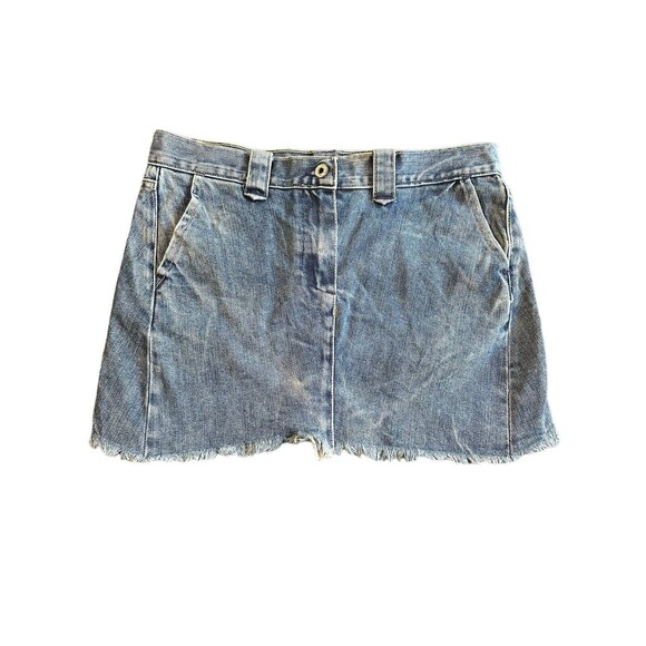 Rogan Denim Jean Mini Skirt Size Medium Made In USA Cotton Blend‎ 4 Pocket #I1-5 - Picture 1 of 8